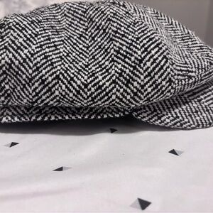 Black and White Flat Cap